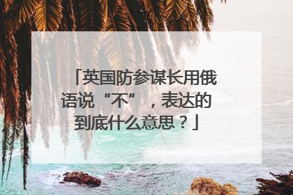 英国防参谋长用俄语说“不”，表达的到底什么意思？